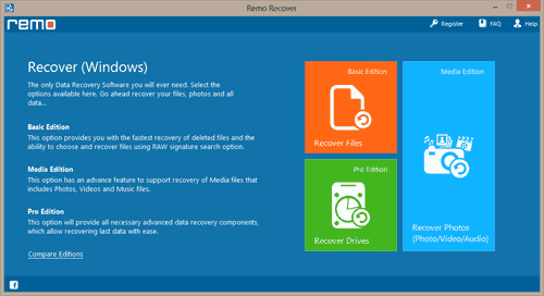 Recover Files from Windows 8 Hard Drive - Main Window